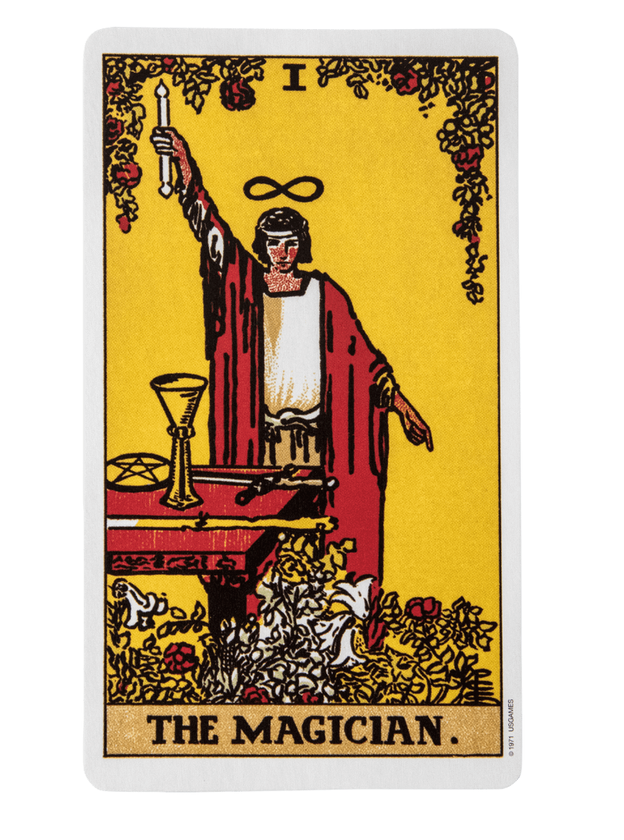The Magician tarot card from the Rider-Waite-Smith tarot deck.