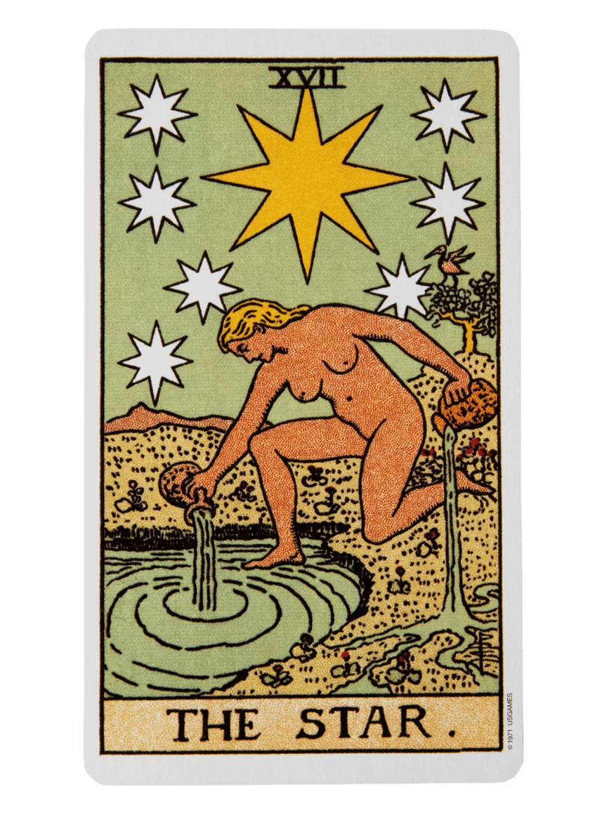 The Star tarot card from the Rider-Waite-Smith tarot deck.