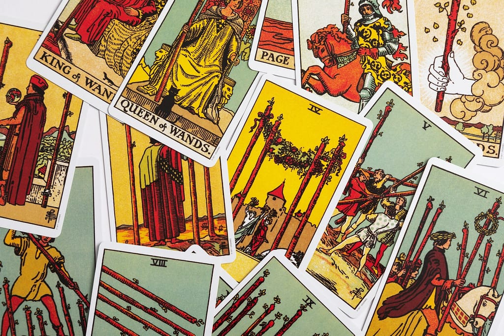 tarot cards on a table