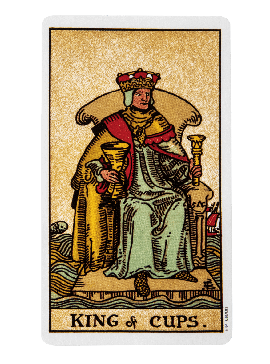 King of Cups tarot card from the Rider-Waite-Smith tarot deck.