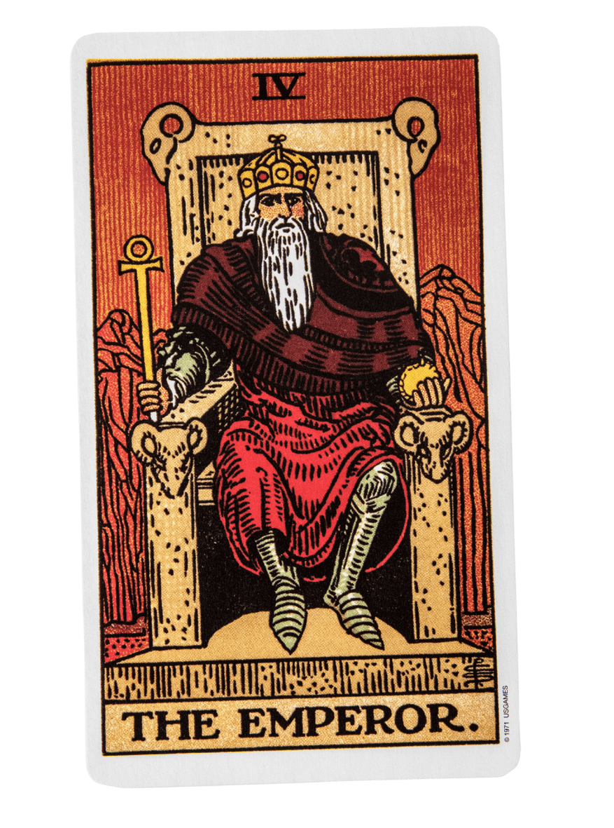 The Emperor tarot card from the Rider-Waite-Smith tarot deck.