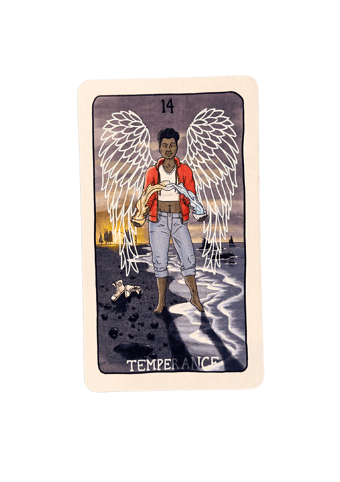 Gord holding the Temperance card