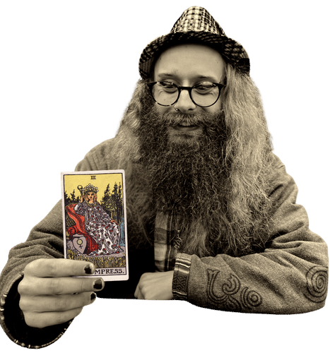 Gord holding the Empress card