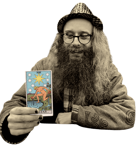 Gord holding the Star card