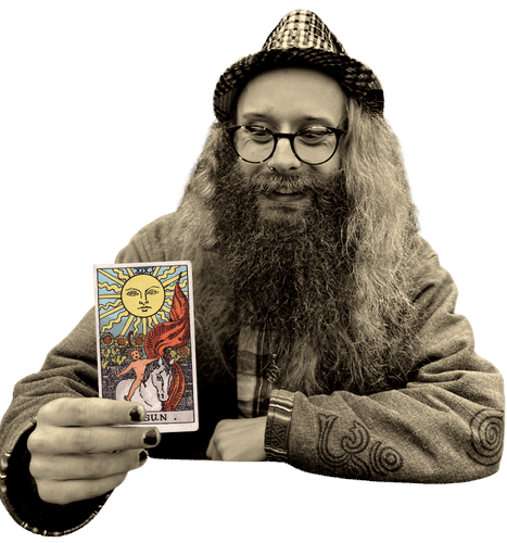 Gord holding the Sun card
