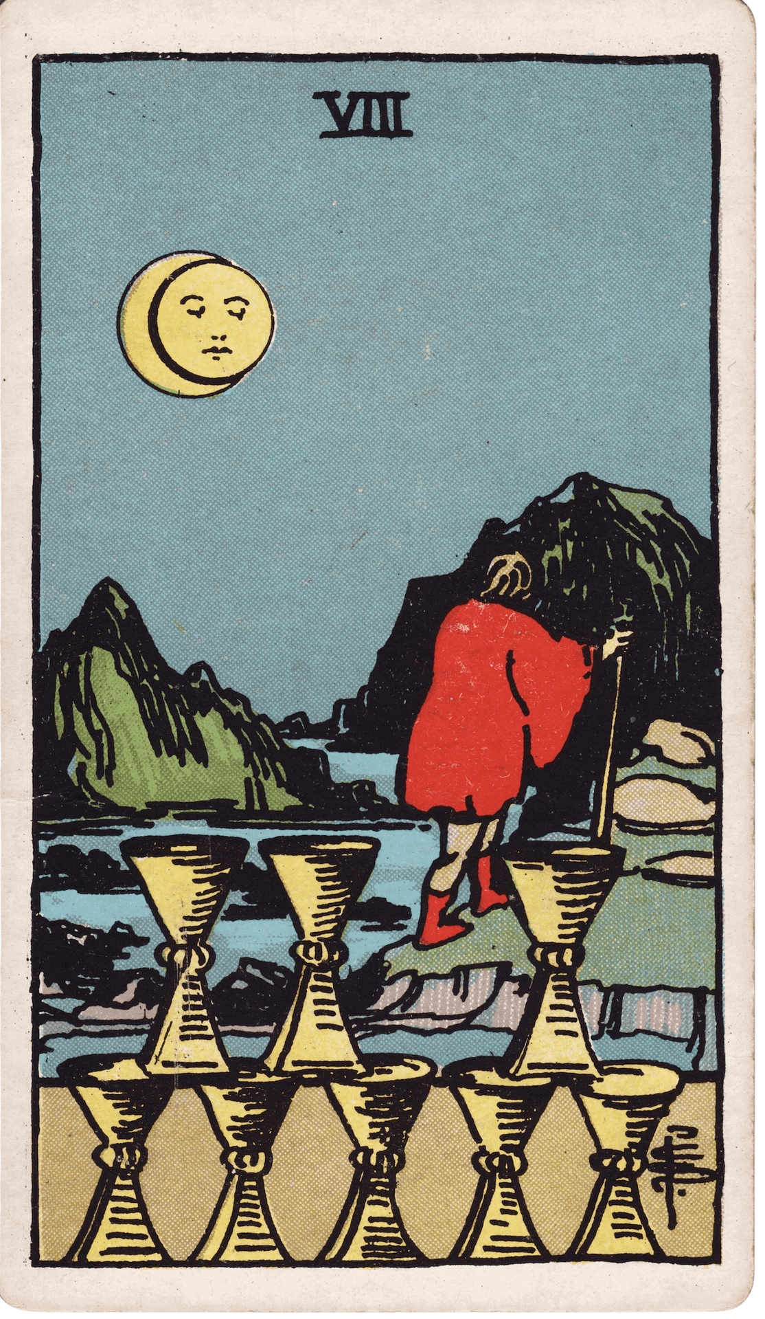 The Eight of Cups tarot card
