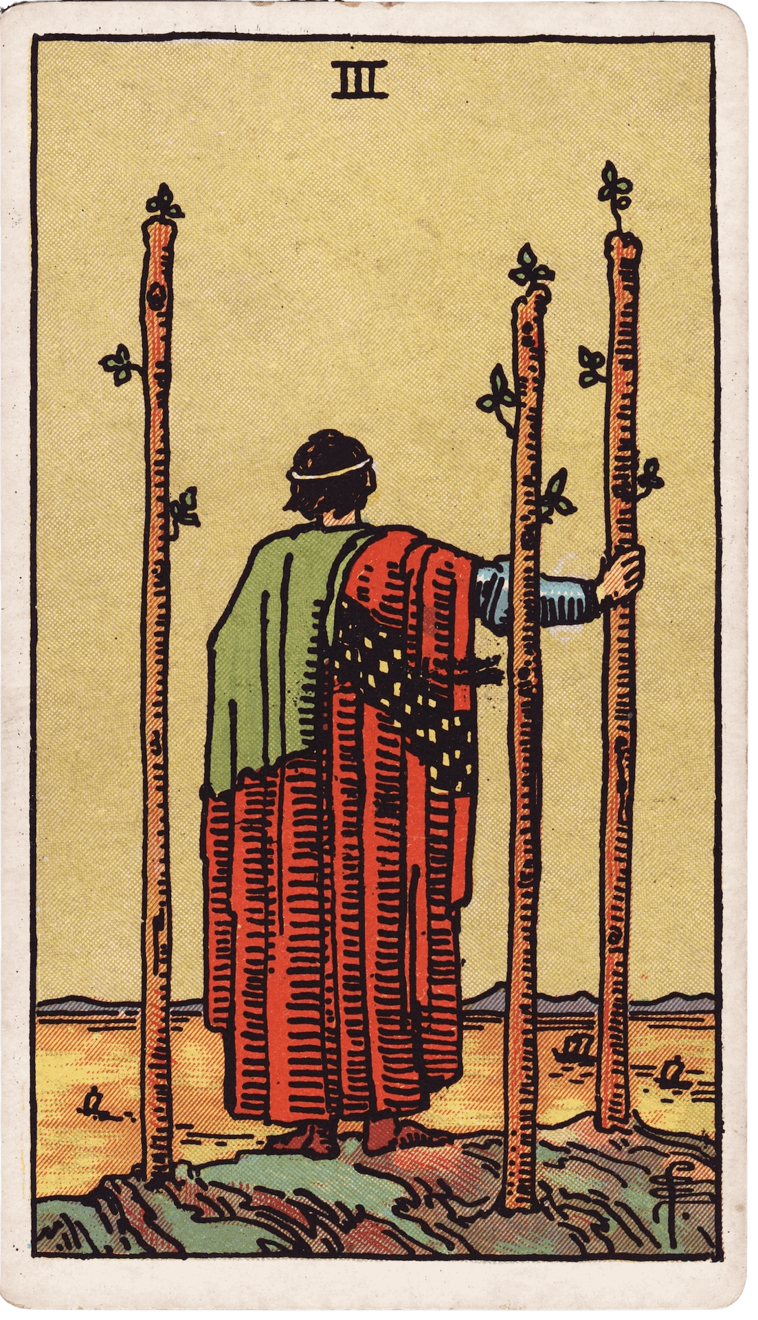 The Three of Wands tarot card